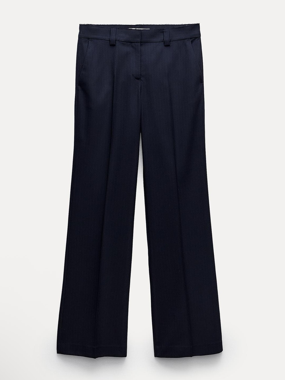 Zara low rise navy pinstripe pant